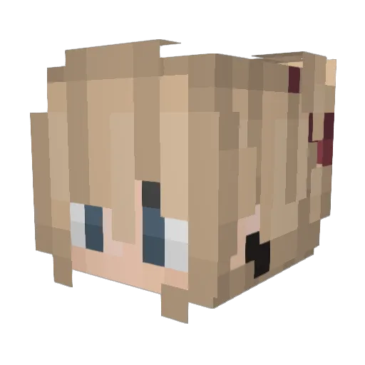 Katelyn Minecraft avatar head, 3D render