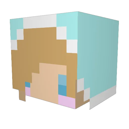 Kateseri Minecraft avatar head, 3D render
