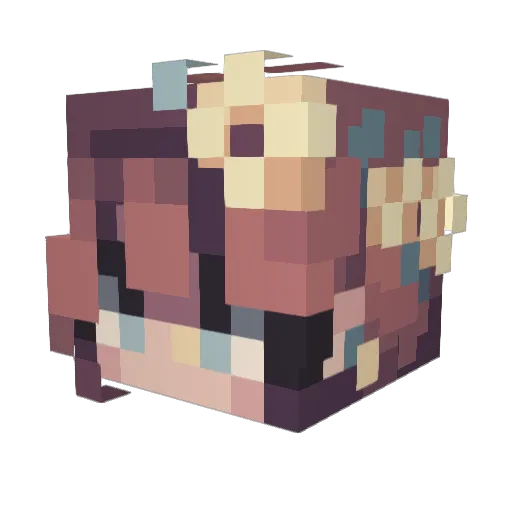 Katexoxoxoxo Minecraft avatar head, 3D render
