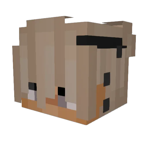 KatiLuty Minecraft avatar head, 3D render