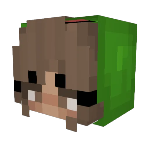 Katie Minecraft avatar head, 3D render