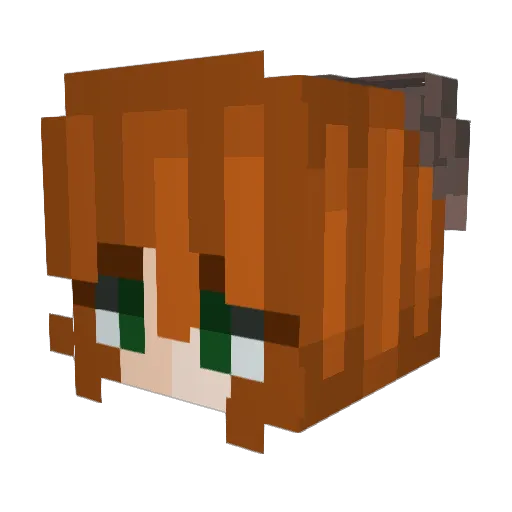 KatieFinn Minecraft avatar head, 3D render