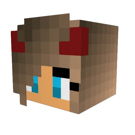 KatieHilt Minecraft avatar head, 3D render