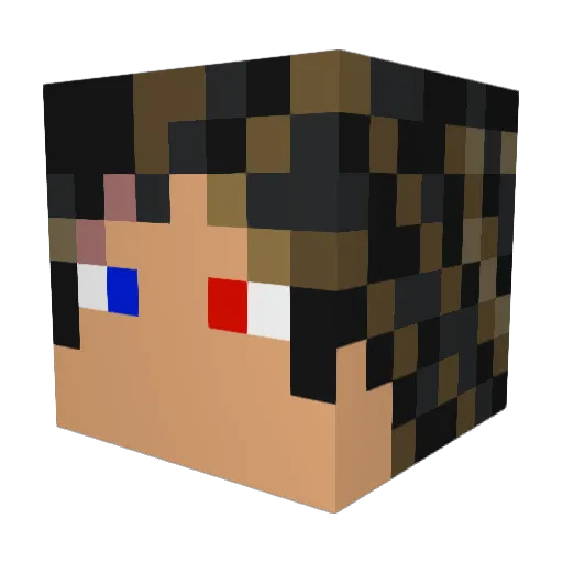 KatieKooka Minecraft avatar head, 3D render