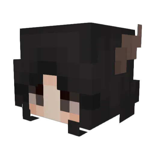 Katiee Minecraft avatar head, 3D render
