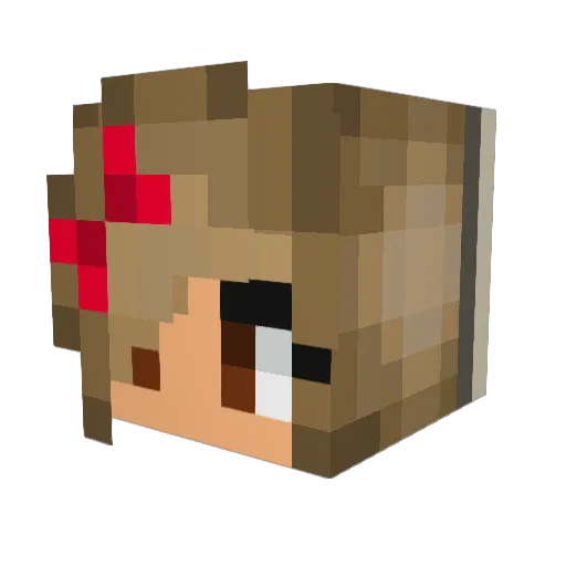 Katieka Minecraft avatar head, 3D render