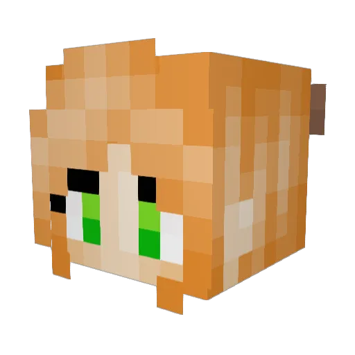 Katietempus Minecraft avatar head, 3D render