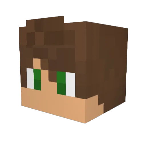 Katkeima Minecraft avatar head, 3D render
