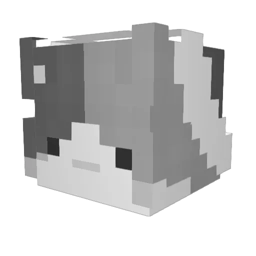 Katkoi Minecraft avatar head, 3D render