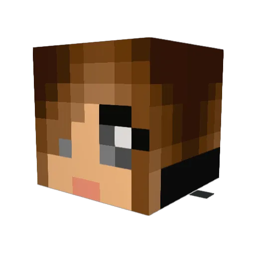 Katnissking Minecraft avatar head, 3D render