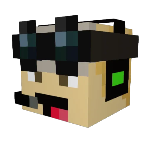 Kato1330 Minecraft avatar head, 3D render