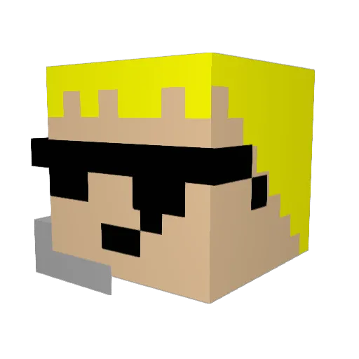 Kato200 Minecraft avatar head, 3D render