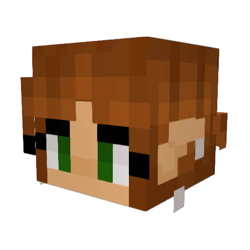 Katolman Minecraft avatar head, 3D render