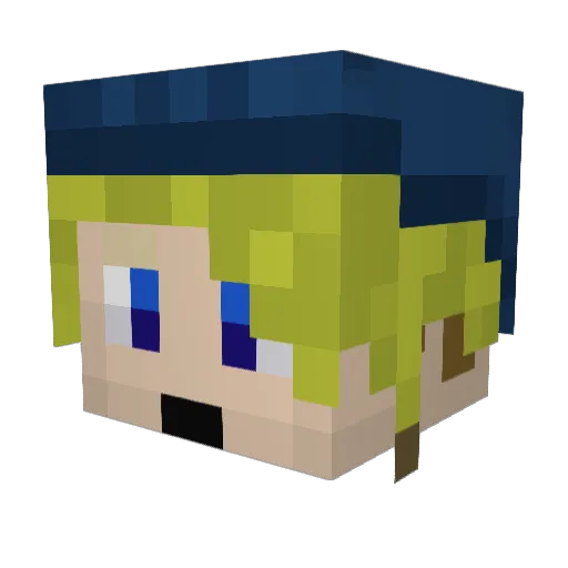 Katpow Minecraft avatar head, 3D render
