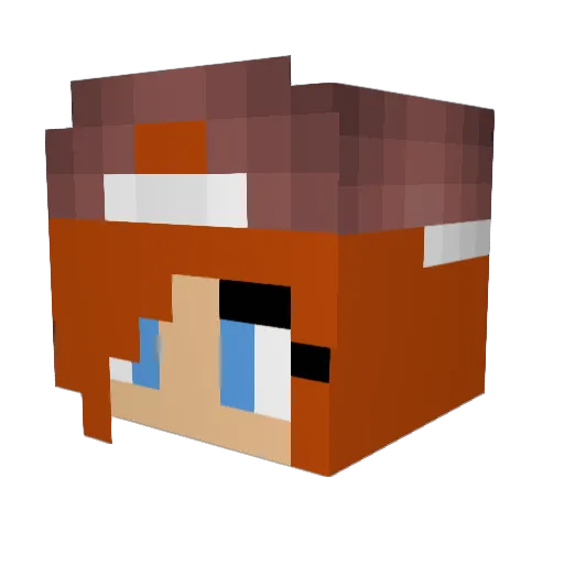 Katreee Minecraft avatar head, 3D render