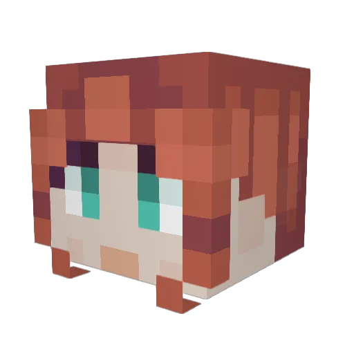 Katrianna Minecraft avatar head, 3D render