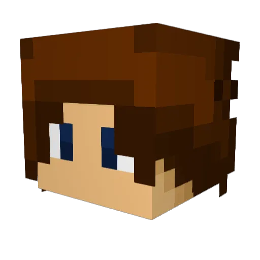 Katsaurous Minecraft avatar head, 3D render
