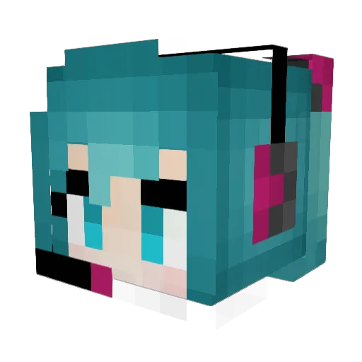 KatsuBox Minecraft avatar head, 3D render