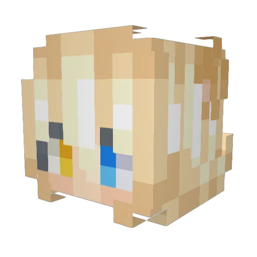 KatsuFoxy Minecraft avatar head, 3D render