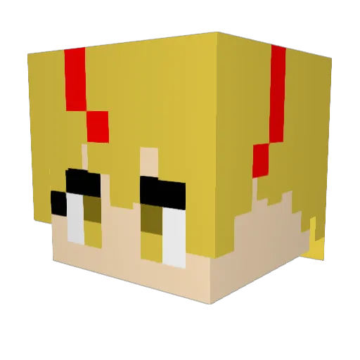 Katsuhide_m Minecraft avatar head, 3D render