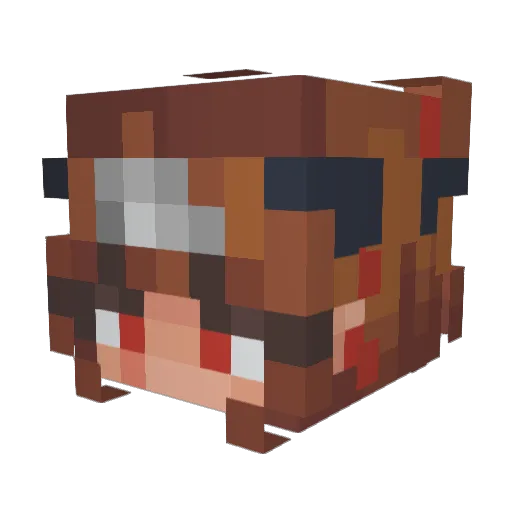 Katsumeiii Minecraft avatar head, 3D render