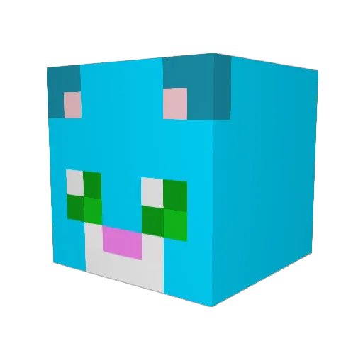 Katsumyy Minecraft avatar head, 3D render