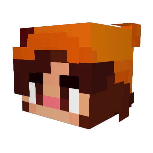 KattMC Minecraft avatar head, 3D render