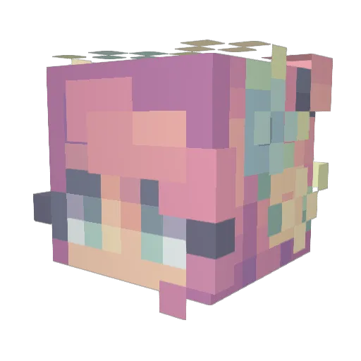 Kattigirl Minecraft avatar head, 3D render