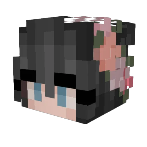 Katttima Minecraft avatar head, 3D render