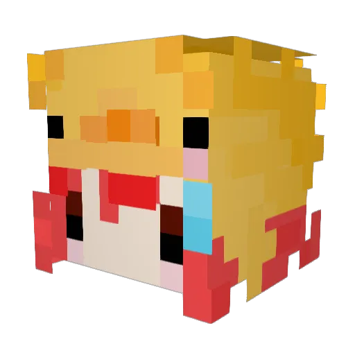 Kattuwu Minecraft avatar head, 3D render