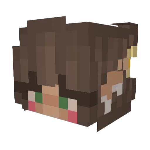 Katty_Blue Minecraft avatar head, 3D render