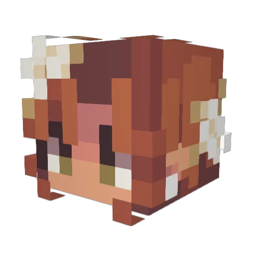 Kattyfo Minecraft avatar head, 3D render