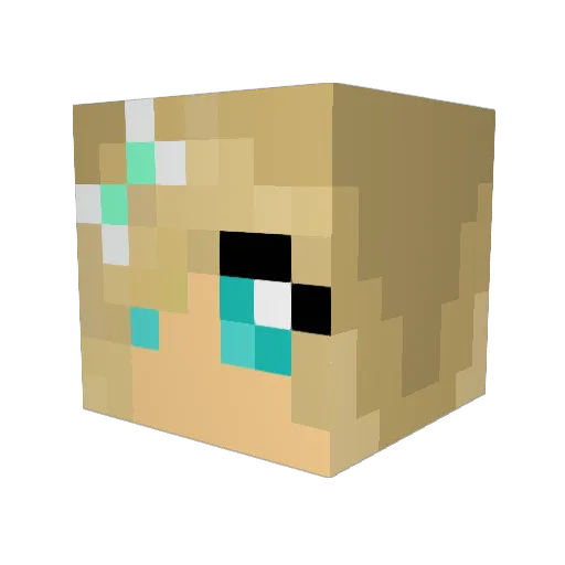 Kattyn2013 Minecraft avatar head, 3D render
