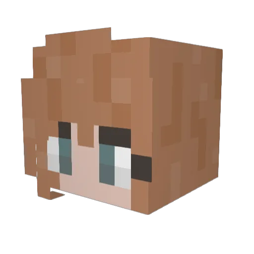 Katurrito Minecraft avatar head, 3D render