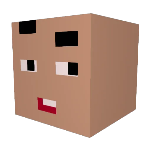 Katw0 Minecraft avatar head, 3D render