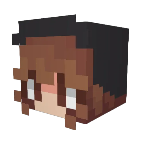 KatyBlossoms Minecraft avatar head, 3D render