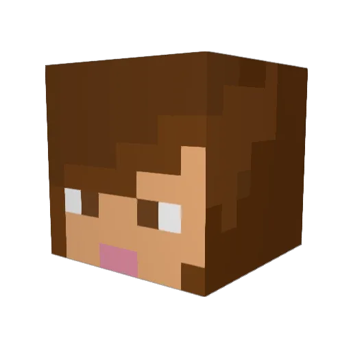 KatyFlower Minecraft avatar head, 3D render