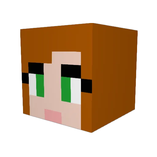 Katya2017 Minecraft avatar head, 3D render
