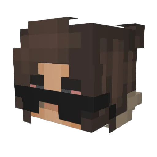 KatyaMI Minecraft avatar head, 3D render