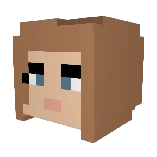 Katya_Z Minecraft avatar head, 3D render