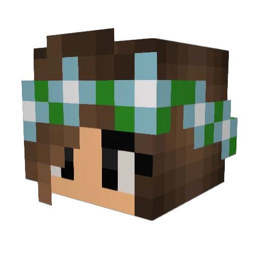 Katydraws Minecraft avatar head, 3D render