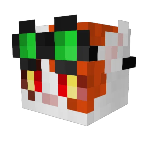 KatzRoc Minecraft avatar head, 3D render