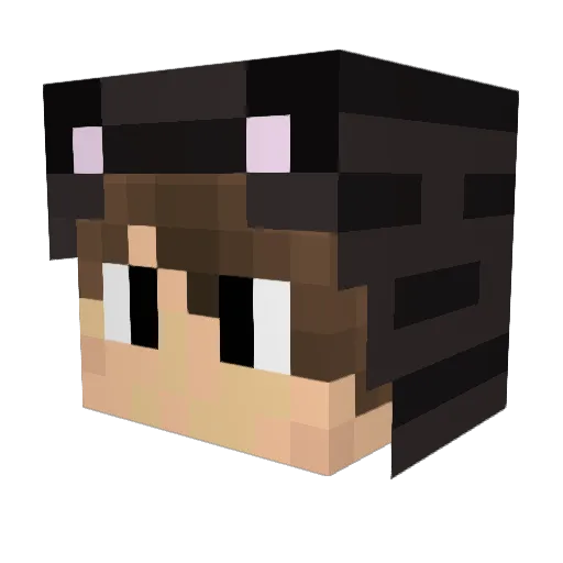 Katzee_ Minecraft avatar head, 3D render