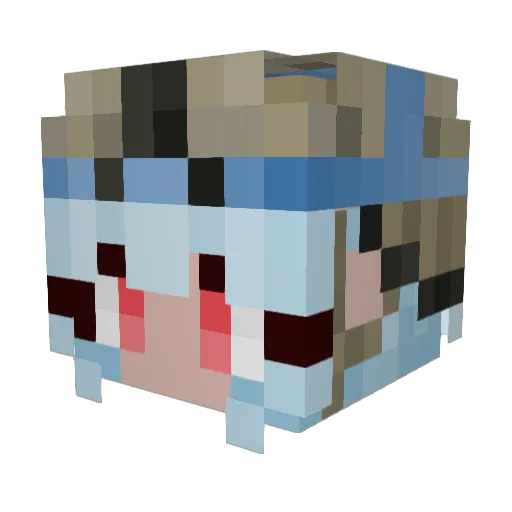 Katzen_ Minecraft avatar head, 3D render