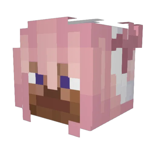 Katzi3e Minecraft avatar head, 3D render
