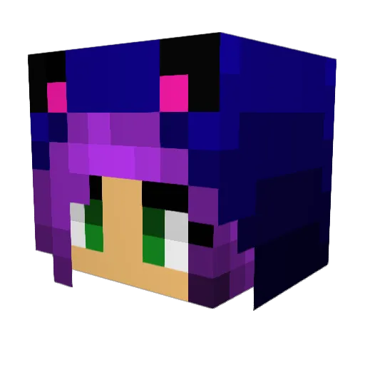 Katziii Minecraft avatar head, 3D render
