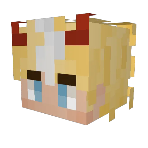 Katzleines Minecraft avatar head, 3D render