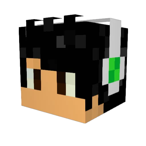Kauan_player02 Minecraft avatar head, 3D render