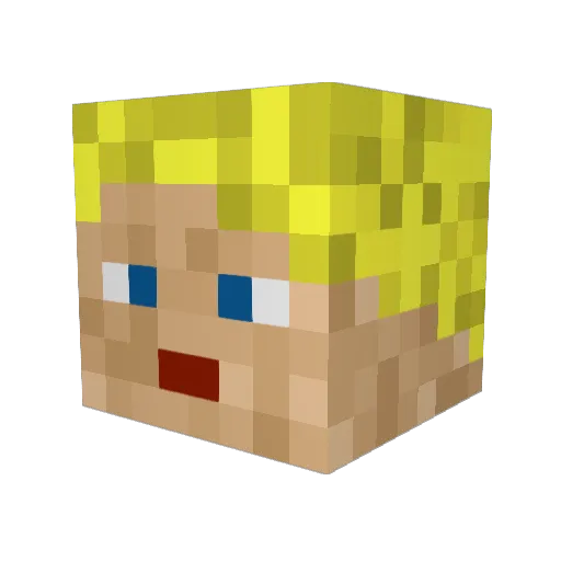KaugummiTV Minecraft avatar head, 3D render