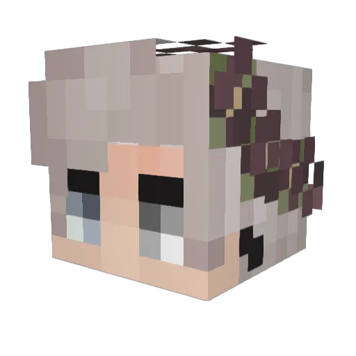 Kaunaudr Minecraft avatar head, 3D render